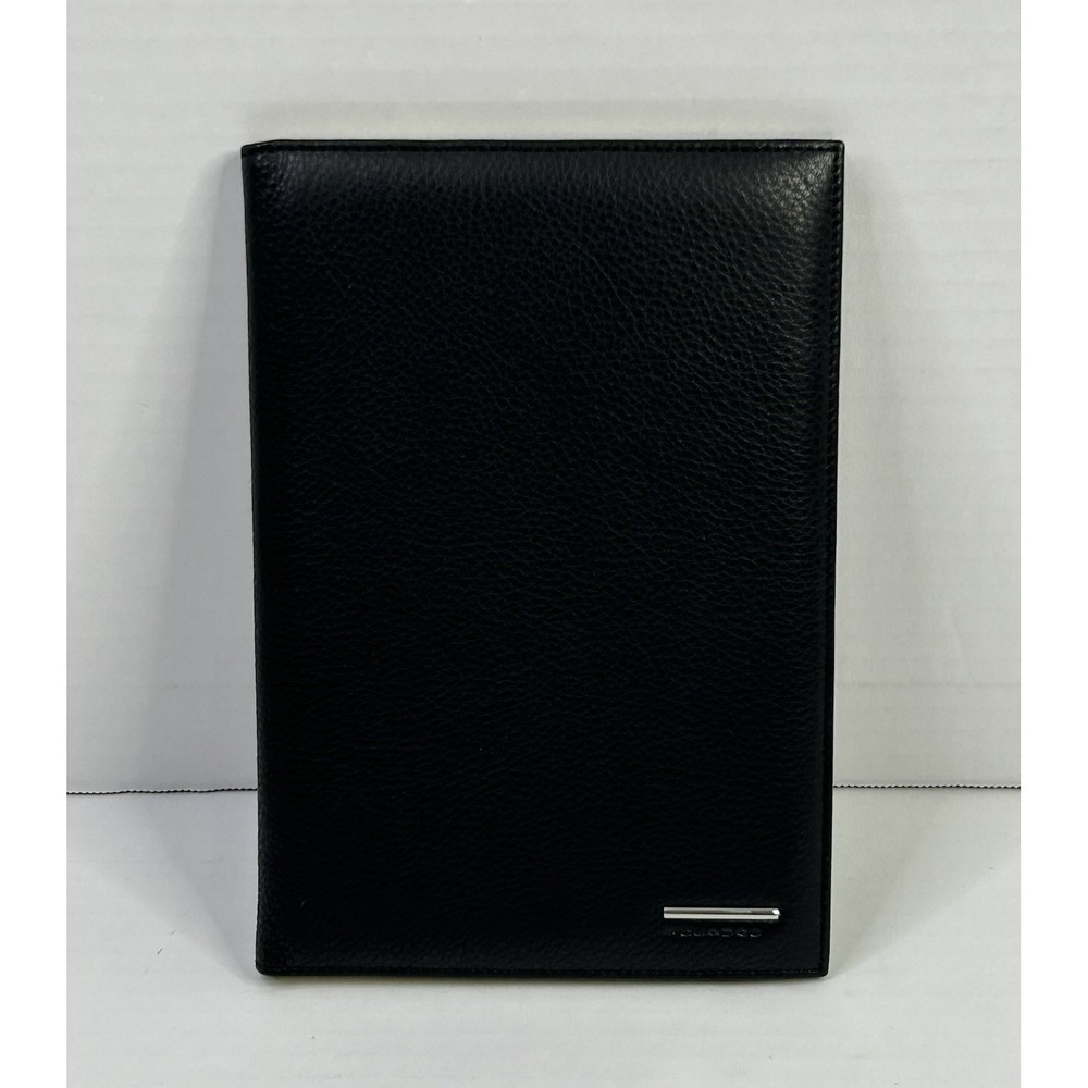 Piquadro Address Book Phone Directory Black Pebbled Approximately 8.5" x 6"
